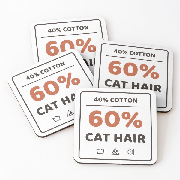 Item preview, 40% Cotton 60% Cat Hair Funny Care Label designed and sold by lilchaosanimal.