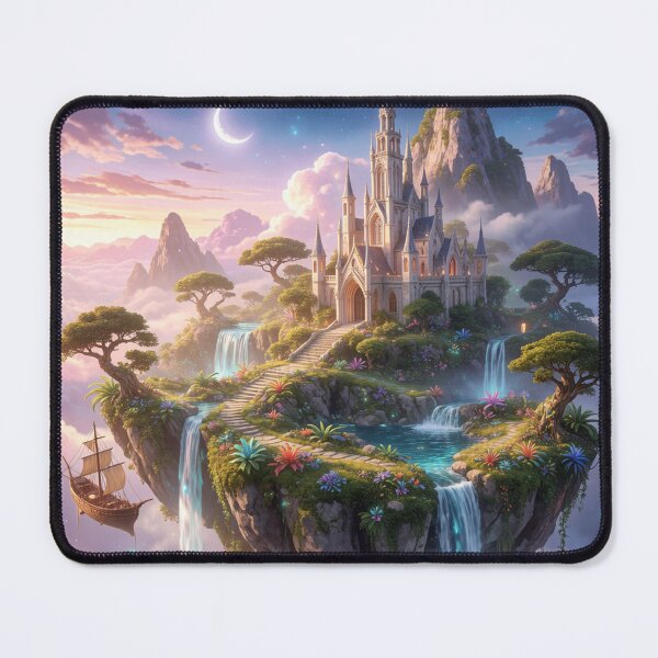 Item preview, Castle Above the Clouds - Fantasy Realm Dreamscape Art designed and sold by nhk999.