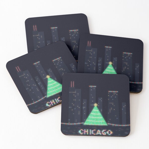 Item preview, Chicago Christmas Lights Skyline | Windy City Holiday Night Design designed and sold by Robert Lucio.