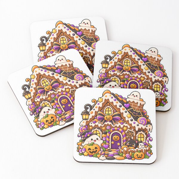 Item preview, Cute Gingerbread Haunted House Halloween Sticker designed and sold by Tiny Boo Studio.