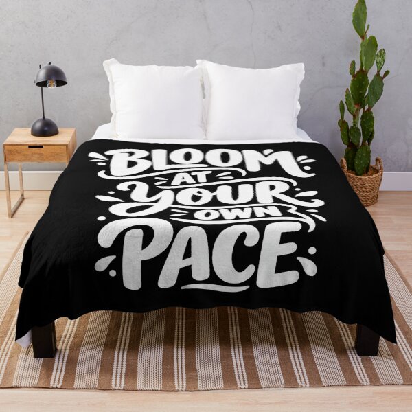 Item preview, Bloom At Your Own Pace, Positive Mental Health Quote designed and sold by graphic-genie.