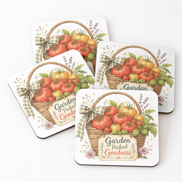 Item preview, Garden Picked Goodness Fresh Tomatoes Harvest Basket Cottagecore Farmhouse Art designed and sold by inkoutninja.