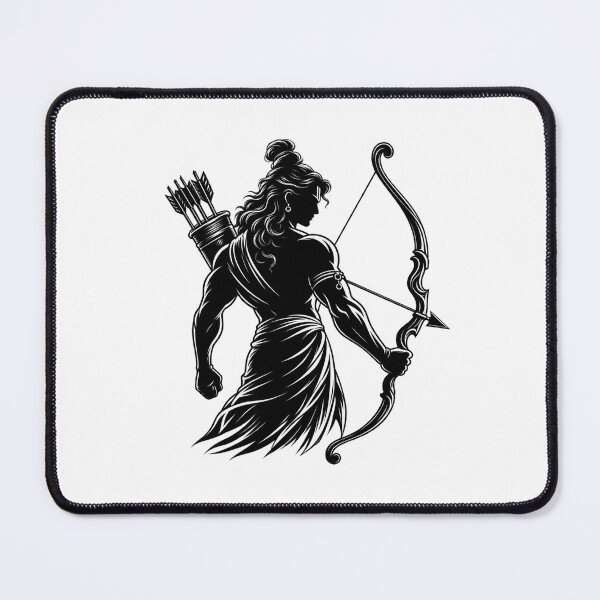 Item preview, Lord Rama the Warrior – Minimalist Hindu Mythology Bow and Arrow Art designed and sold by lexxclothing.