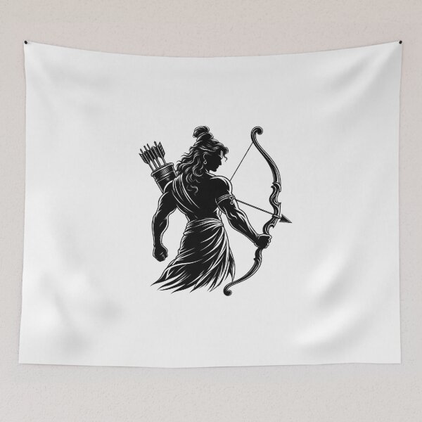 Item preview, Lord Rama the Warrior – Minimalist Hindu Mythology Bow and Arrow Art designed and sold by lexxclothing.