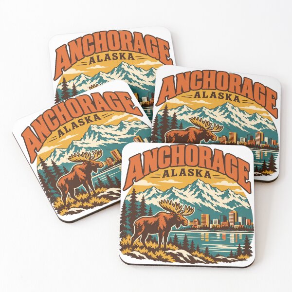 Item preview, Anchorage Gift - Vintage Anchorage Alaska Travel Art designed and sold by RedRubyBubble.