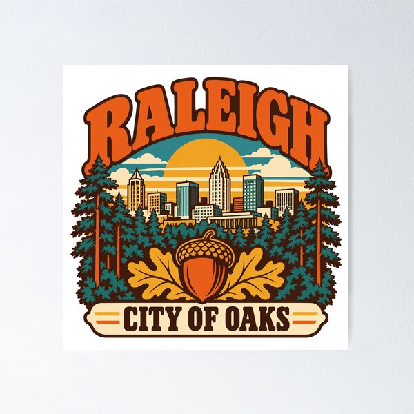 Item preview, Raleigh Gift - Vintage Raleigh North Carolina Travel Art designed and sold by RedRubyBubble.