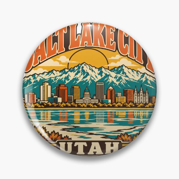 Item preview, Salt Lake City Gift - Vintage Salt Lake City Utah Travel Art designed and sold by RedRubyBubble.