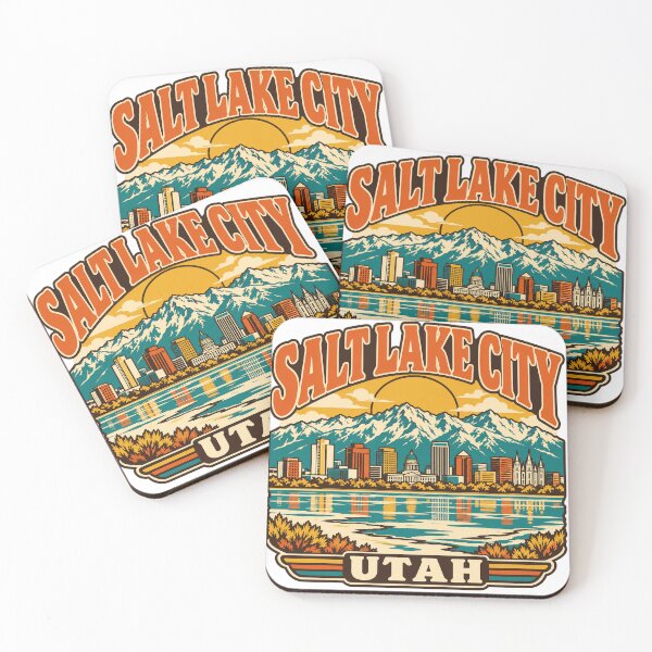 Item preview, Salt Lake City Gift - Vintage Salt Lake City Utah Travel Art designed and sold by RedRubyBubble.