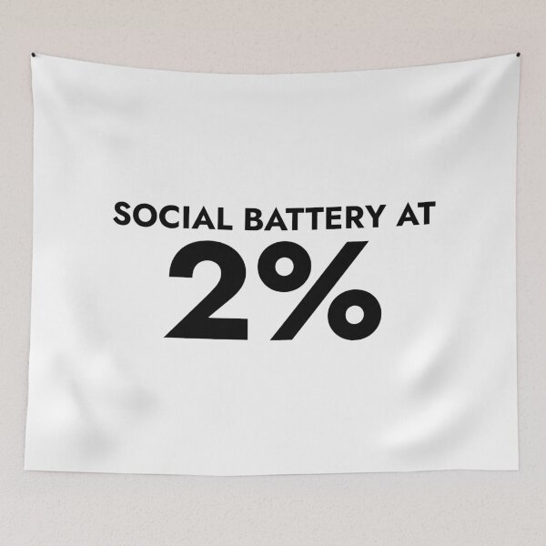 Item preview, Social Battery At 2% - Introvert Low Energy Funny Quote designed and sold by ModdiesColors.