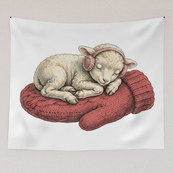 Item preview, Sleeping Lamb Mitten Winter Earmuffs designed and sold by Faelottie.