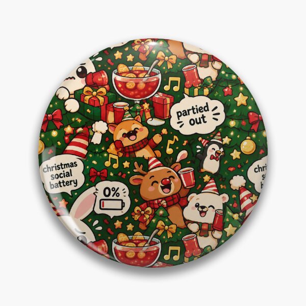 Item preview, Christmas Social Battery Bunny Pattern — Introvert Kawaii Seamless designed and sold by Visual Dept..