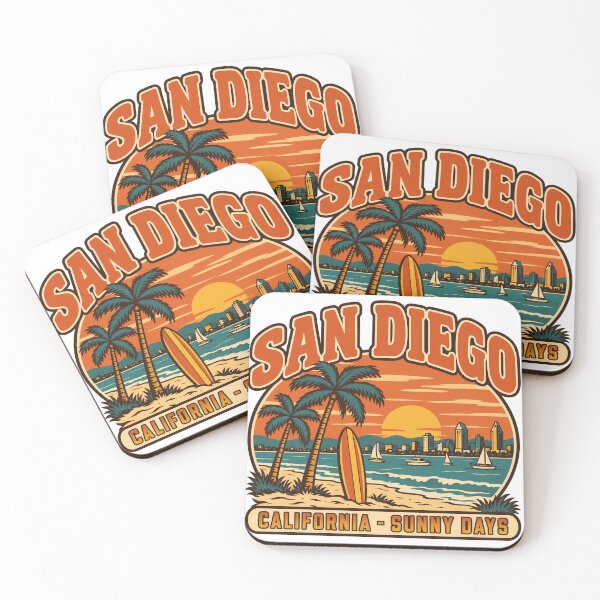 Item preview, San Diego Gift - Vintage San Diego California Travel Art designed and sold by RedRubyBubble.
