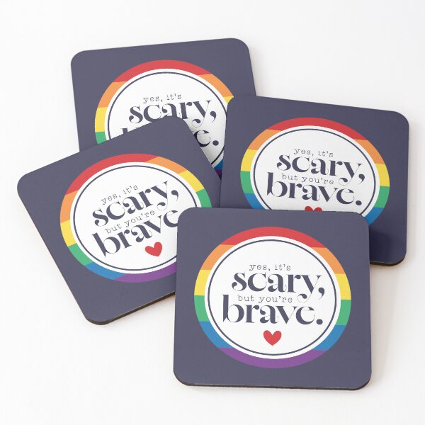Item preview, Yes, It's Scary, but You're Brave: Rainbow Pride Flag designed and sold by Hakuna Ricotta.