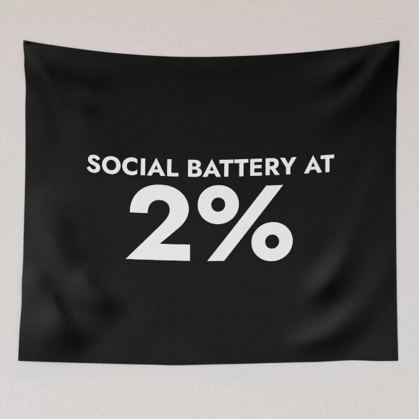 Item preview, Social Battery at 2% - Low Battery Introvert Slogan designed and sold by ModdiesColors.