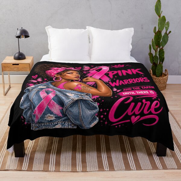 Item preview, Black Woman With Pink Breast Cancer Ribbons designed and sold by YubitaLeLe.
