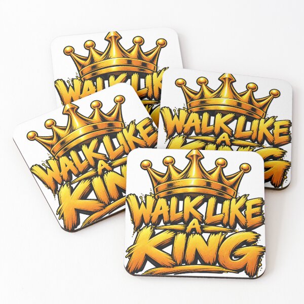 Item preview, Walk Like a King – Bold Gold Crown Motivational Design designed and sold by Lovestickerco.