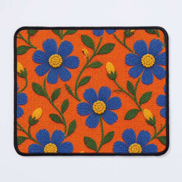 Item preview, Bohemian Floral Art with Blue Flowers – Retro Design designed and sold by Knightofartx25.