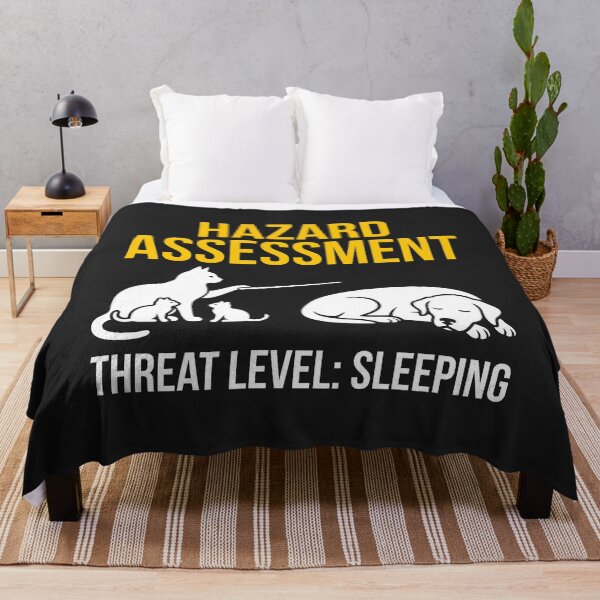 Item preview, Hazard Assessment Threat Level Sleeping Cat designed and sold by SplashTastic.