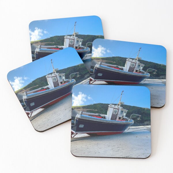 Item preview, Traditional Fishing Boat on a Peaceful Beach designed and sold by Between Clouds.