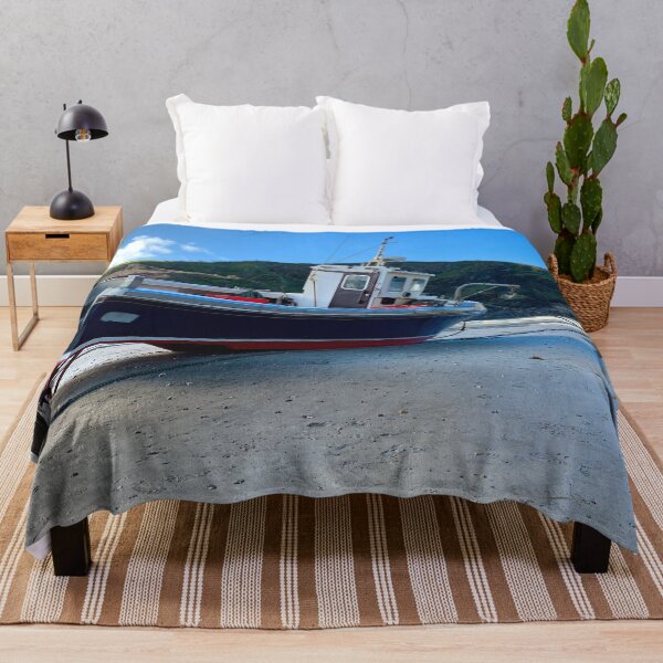 Item preview, Traditional Fishing Boat on a Peaceful Beach designed and sold by Between Clouds.