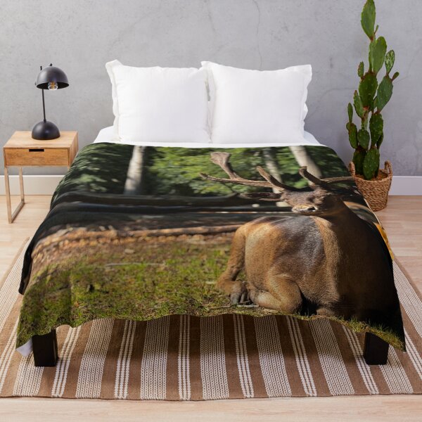 Item preview, Majestic Red Deer Stag Resting in the Forest designed and sold by Between Clouds.