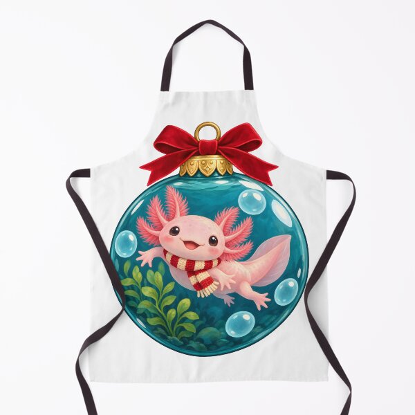 Item preview, Christmas Axolotl in Glass Ornament Cute Kawaii designed and sold by victorsuarez.
