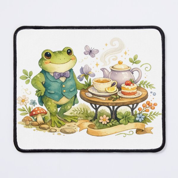 Item preview, Cute Frog Tea Party Whimsical Cottagecore Frog Gentleman Afternoon Tea Art designed and sold by inkoutninja.