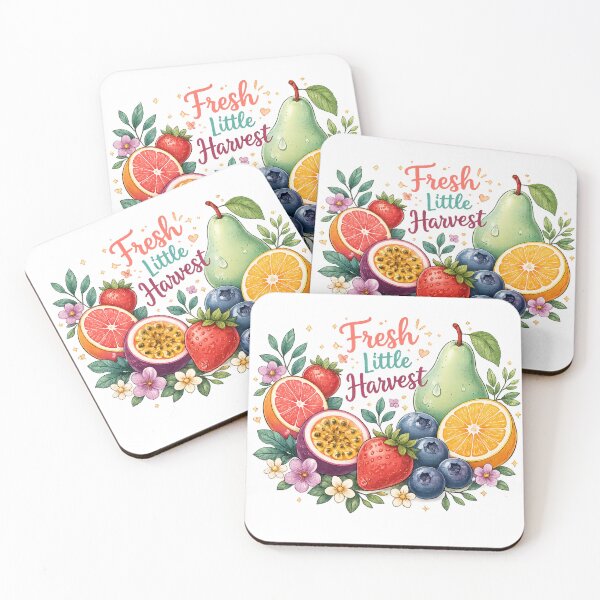 Item preview, Fresh Little Harvest Colorful Fruits Floral Cottagecore Farmers Market Art designed and sold by inkoutninja.
