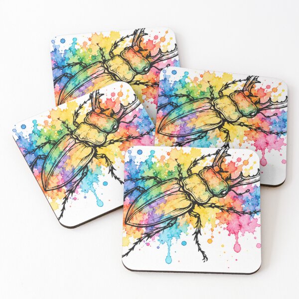 Item preview, Watercolor Stag Beetle designed and sold by Honibees.