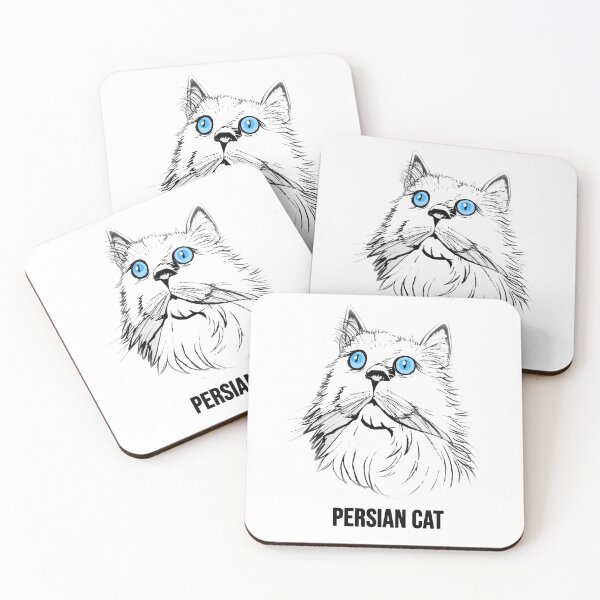 Item preview, Persian Cat Sketch Art - Blue Eyes Fluffy Kitten Line Drawing designed and sold by kunjaw.