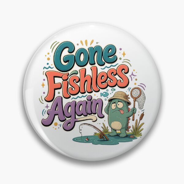 Item preview, Gone Fishless Again Funny Fishing Fail Cute Dinosaur Fisherman Humor Art designed and sold by inkoutninja.