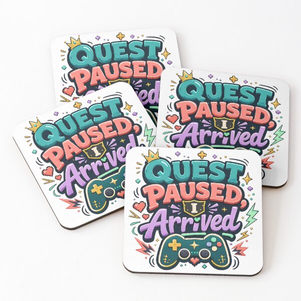 Item preview, Funny Gamer Quest Paused I Arrived Quote Retro Gaming Controller Art designed and sold by inkoutninja.