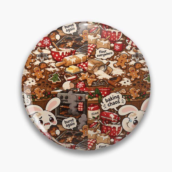Item preview, Christmas Baking Chaos Bunny Pattern — Kawaii Kitchen Seamless designed and sold by Visual Dept..