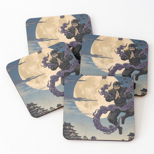 Item preview, Ninja Summoning Dragon over Castle Under Full Moon designed and sold by TokyoUkiyoHouse.