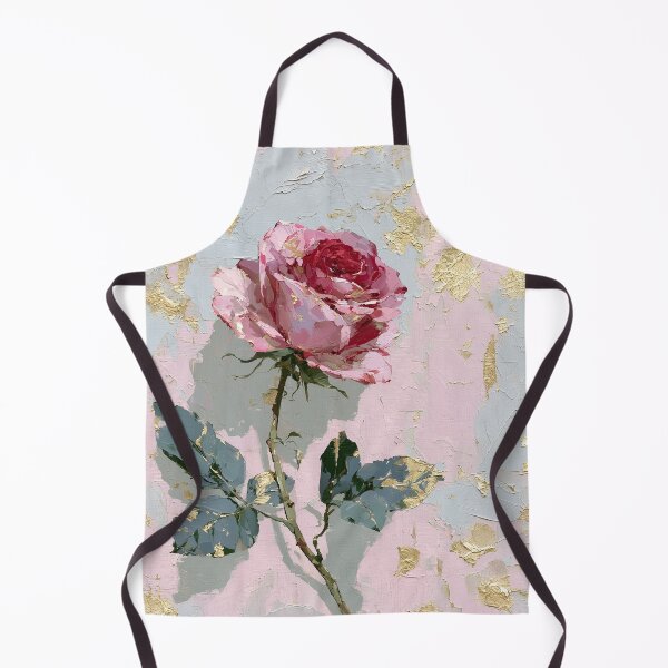 Item preview, Golden Impasto Rose with Soft Pink Background designed and sold by colorful-white.