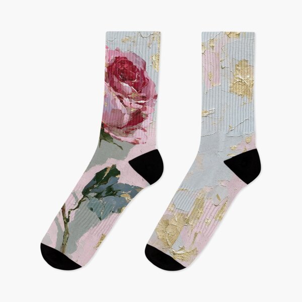 Item preview, Golden Impasto Rose with Soft Pink Background designed and sold by colorful-white.