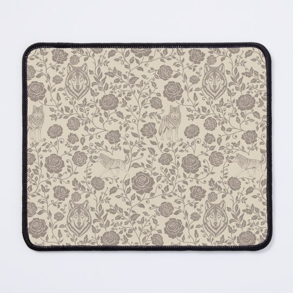 Item preview, Wolf Floral Silhouette Botanical Wildlife Art Sepia designed and sold by WildLakePatterns.
