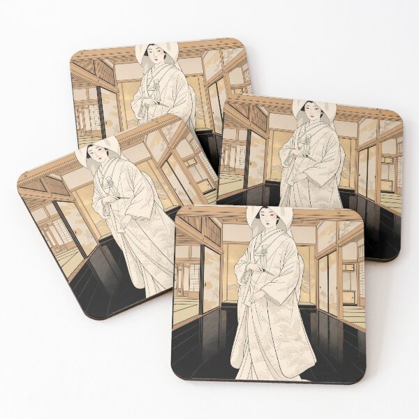 Item preview, Japanese Bride in White Shiromuku Kimono Hall designed and sold by TokyoUkiyoHouse.