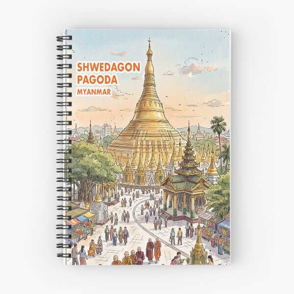Item preview, Shwedagon Pagoda Myanmar Watercolor Sketch Art designed and sold by kunjaw.