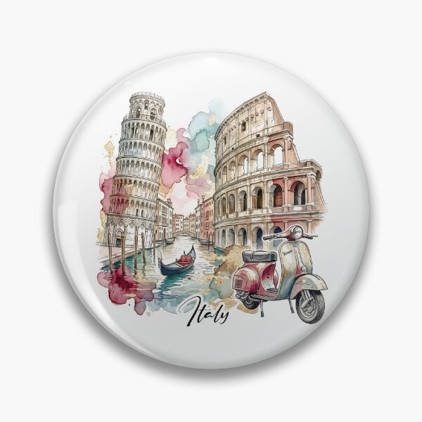 Item preview, Italy Ink Sketch: Pisa, Rome and Venice designed and sold by EdwinkOne.