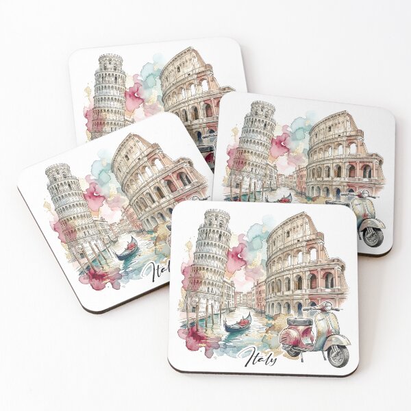 Item preview, Italy Ink Sketch: Pisa, Rome and Venice designed and sold by EdwinkOne.