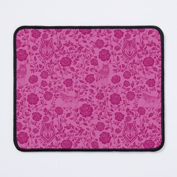 Item preview, Wolf Floral Silhouette Botanical Wildlife Art Pink designed and sold by WildLakePatterns.