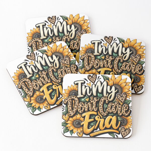 Item preview, In My Don't Care Era – Funny Sarcastic Quote with Sunflowers, Leopard Print Hearts and Boho Floral Design designed and sold by Fabricbella.