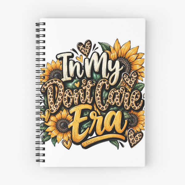 Item preview, In My Don't Care Era – Funny Sarcastic Quote with Sunflowers, Leopard Print Hearts and Boho Floral Design designed and sold by Fabricbella.