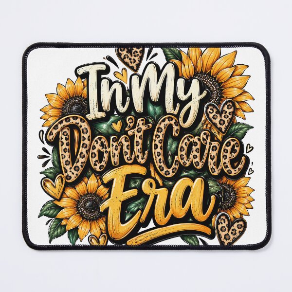 Item preview, In My Don't Care Era – Funny Sarcastic Quote with Sunflowers, Leopard Print Hearts and Boho Floral Design designed and sold by Fabricbella.