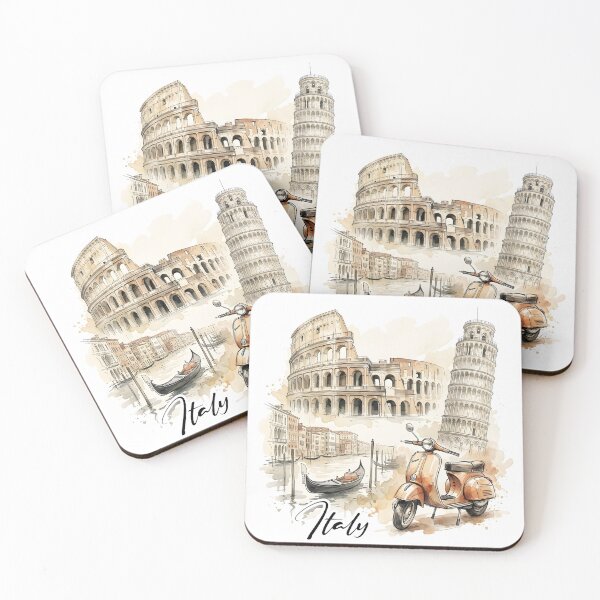 Item preview, Italy Watercolor Travel Art: Rome, Pisa and Venice designed and sold by EdwinkOne.
