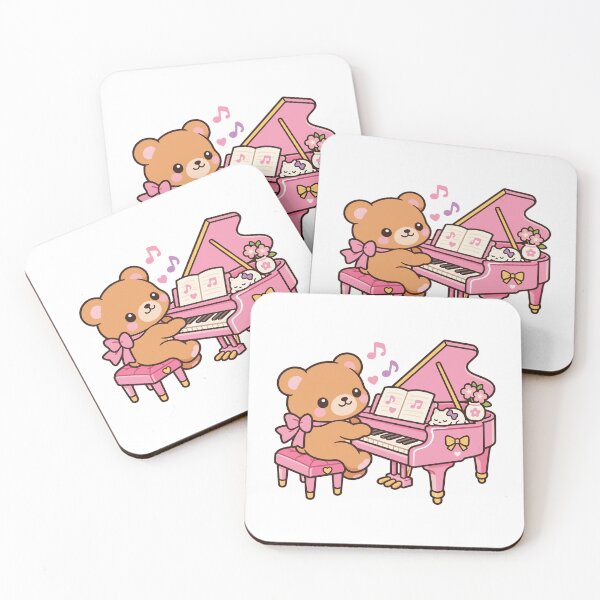 Item preview, Brown Bear Playing a Piano - Kawaii Cute Pianist designed and sold by FemmePod.