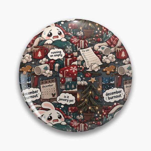 Item preview, December Burnout Bunny Pattern — Kawaii Christmas Exhaustion Seamless designed and sold by Visual Dept..