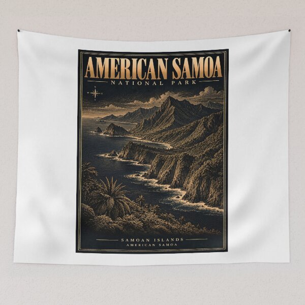 Item preview, American Samoa National Park Poster Vintage Travel Art Print (Digital Download) designed and sold by shopcanva.