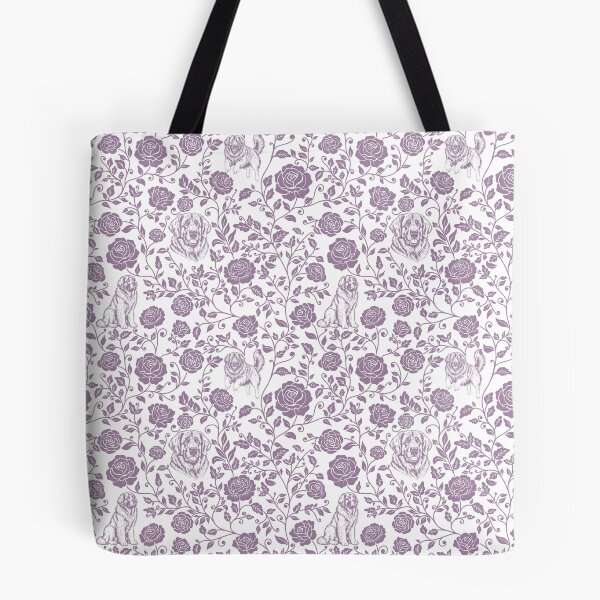 Item preview, Leonberger Floral Silhouette Botanical Dog Art Lavender designed and sold by WildLakePatterns.